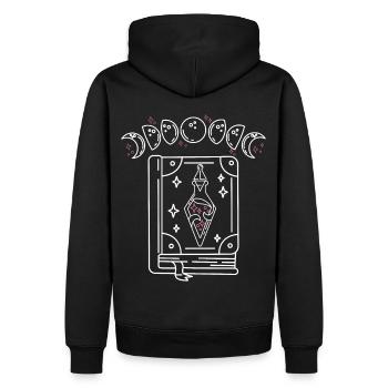 Hexenzauber Buch Hexenpotion Mondphasen - Männer Premium Bio Hoodie - Schwarz - Hinten - Nico (187cm)
