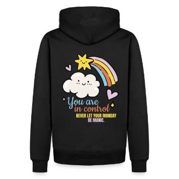 Du hast die Kontrolle Süße Wolke Regenbogen - Männer Premium Bio Hoodie - Schwarz - Hinten - Nico (187cm)
