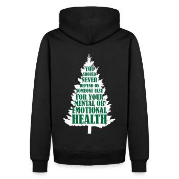Motivierendes Zitat Affirmation Stärke Selbstliebe - Männer Premium Bio Hoodie - Schwarz - Hinten - Nico (187cm)