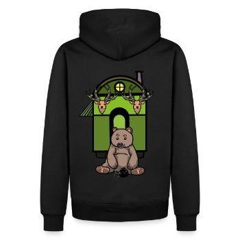 Remorque Forêt Animaux Faune Nature Sauvage Ours - Sweat à capuche Premium bio Homme - noir - Dos - Nico (187cm)