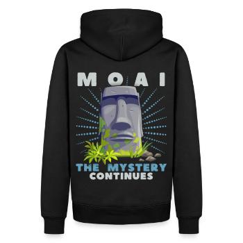 Moai, Steinköpfe, Osterinsel Rapa-Nui - Männer Premium Bio Hoodie - Schwarz - Hinten - Nico (187cm)
