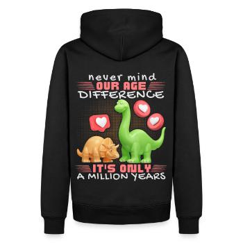 Dinosaure amoureux drôle disant Dinosaure - Sweat à capuche Premium bio Homme - noir - Dos - Nico (187cm)