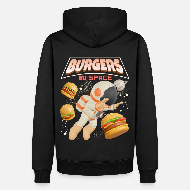 Hamburger lustiger Spruch Burger-Hamburger - Felpa con cappuccio ecologica premium da uomo - nero