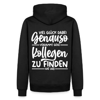 Neuer Job Jobwechsel Abschied Bester Kollege - Männer Premium Bio Hoodie - Schwarz - Hinten - Nico (187cm)
