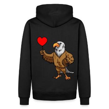 Eagle Bird Balloon Heart Wildlife Kids Child - Men’s Premium Organic Hoodie - black - Back - Nico (187cm)