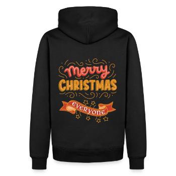 Noël, Typographie, Vintage Joyeux Noël - Sweat à capuche Premium bio Homme - noir - Dos - Nico (187cm)