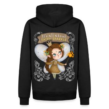 Feen, Märchenfee, Spruch, gute Fee, Fairycore - Männer Premium Bio Hoodie - Schwarz - Hinten - Nico (187cm)
