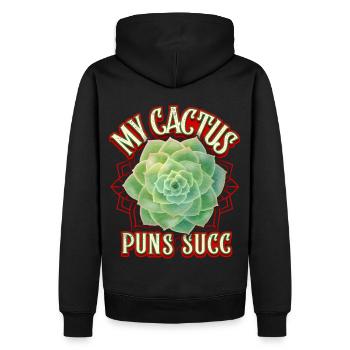 Succulentes, succulentes, cactus Cactus Dicton Jeu de mots - Sweat à capuche Premium bio Homme - noir - Dos - Nico (187cm)