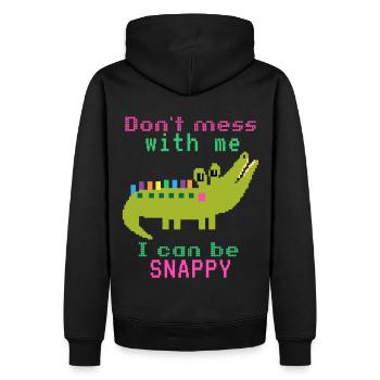 Krokodil-Crocodile, lustiger Spruch, Pun - Männer Premium Bio Hoodie - Schwarz - Hinten - Nico (187cm)
