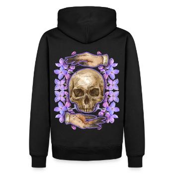 Dia-De-Los-Muertos, Crâne de sucre, Crâne, Crâne - Sweat à capuche Premium bio Homme - noir - Dos - Nico (187cm)