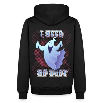 Funny Ghost, Saying Halloween Comic Book Style - Men’s Premium Organic Hoodie - black - Back - Nico (187cm)