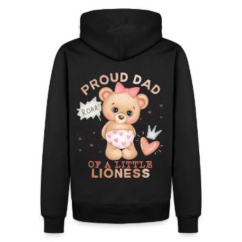 Papa-Papa, Papa-Papa, Lion-Papa Bébé-Fille Disant - Sweat à capuche Premium bio Homme - noir - Dos - Nico (187cm)