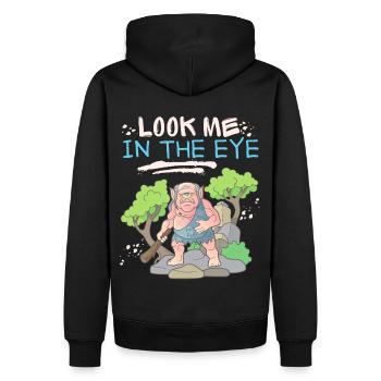 Zyklop, Zombie, Zombie-Monster, lustiger Spruch - Männer Premium Bio Hoodie - Schwarz - Hinten - Nico (187cm)