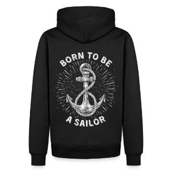 Sailor Born-To-Be-A-Sailor, Segler lustiger Spruch - Männer Premium Bio Hoodie - Schwarz - Hinten - Nico (187cm)