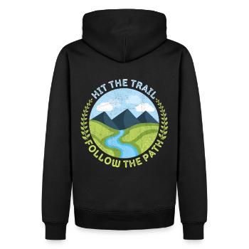 Randonnée, randonnée en montagne, trekking, conception de trekking - Sweat à capuche Premium bio Homme - noir - Dos - Nico (187cm)