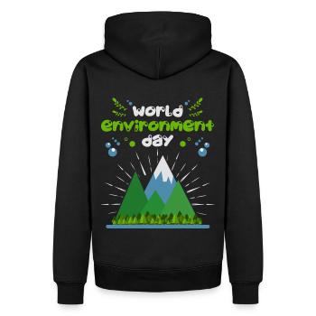 Welt Umwelttag, World Environment Day - Männer Premium Bio Hoodie - Schwarz - Hinten - Nico (187cm)