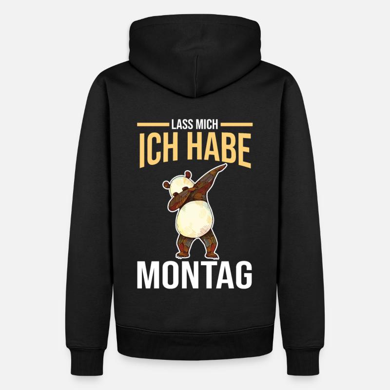 Mama Mutter Panda - Männer Premium Bio Hoodie - Schwarz