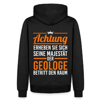 Geologie Fossiliensammler Fossilien Geologe - Männer Premium Bio Hoodie - Schwarz - Hinten - Nico (187cm)