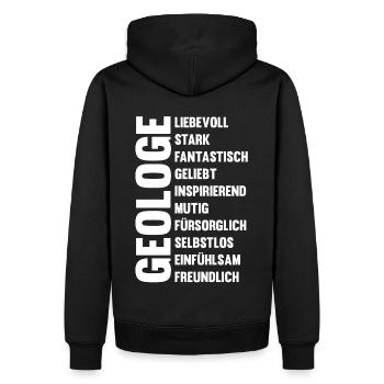 Geologie Fossiliensammler Fossilien Geologe - Männer Premium Bio Hoodie - Schwarz - Hinten - Nico (187cm)