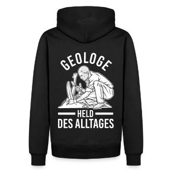 Geologie Fossiliensammler Fossilien Geologe - Männer Premium Bio Hoodie - Schwarz - Hinten - Nico (187cm)