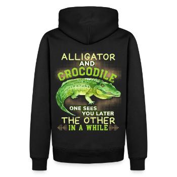 Krokodil-Crocodile Alligatoren lustiger Spruch Pun - Männer Premium Bio Hoodie - Schwarz - Hinten - Nico (187cm)