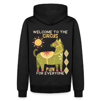 Cirque, drôle de dicton avec cheval, cheval de cirque - Sweat à capuche Premium bio Homme - noir - Dos - Nico (187cm)