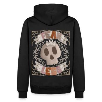 Skull-with-Crown, Spell Fear-Less, Skull - Men’s Premium Organic Hoodie - black - Back - Nico (187cm)