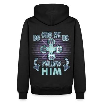 Chrétien disant Jésus-Christ, Croix - Sweat à capuche Premium bio Homme - noir - Dos - Nico (187cm)