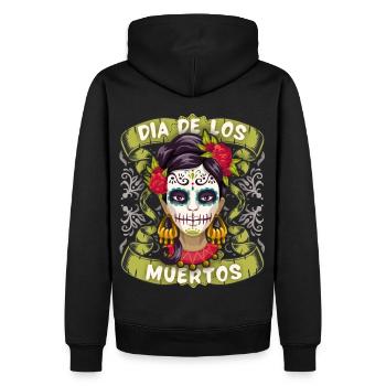 Dia-de-los-Muertos, Mexico Vintage-sugar-skull - Men’s Premium Organic Hoodie - black - Back - Nico (187cm)
