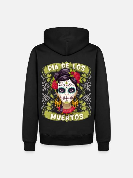 Dia-de-los-Muertos, Mexico Vintage-sugar-skull - Men’s Premium Organic Hoodie - black