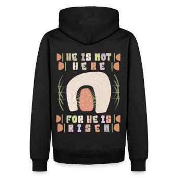 Jesus-Himmelfahrt, Bibelspruch, Auferstehung - Männer Premium Bio Hoodie - Schwarz - Hinten - Nico (187cm)