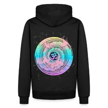 Om-Symbol Om-Zeichen, Mandala-Om, Yoga-Yogi - Männer Premium Bio Hoodie - Schwarz - Hinten - Nico (187cm)