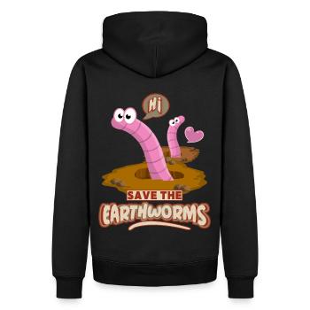 Rettet den Regenwurm Würmer-worms lustiger Spruch - Männer Premium Bio Hoodie - Schwarz - Hinten - Nico (187cm)