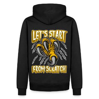 Klaue, Dinosaurier Kralle lustiger Spruch, Pun - Männer Premium Bio Hoodie - Schwarz - Hinten - Nico (187cm)