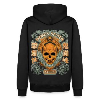 Kabuki-Theater, Japanisches Theater, Spinne Maske - Männer Premium Bio Hoodie - Schwarz - Hinten - Nico (187cm)