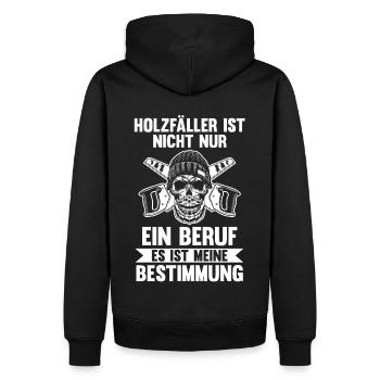Waldarbeiter Förster Waldarbeit Holzfäller - Männer Premium Bio Hoodie - Schwarz - Hinten - Nico (187cm)