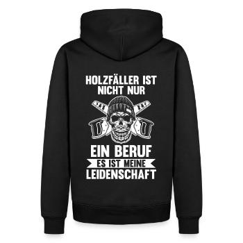 Waldarbeiter Förster Waldarbeit Holzfäller - Männer Premium Bio Hoodie - Schwarz - Hinten - Nico (187cm)