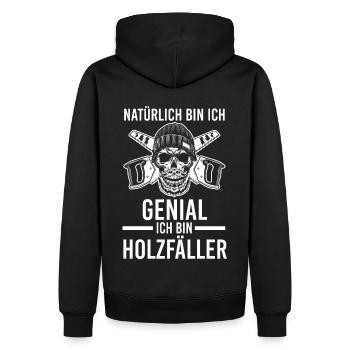 Waldarbeiter Förster Waldarbeit Holzfäller - Männer Premium Bio Hoodie - Schwarz - Hinten - Nico (187cm)