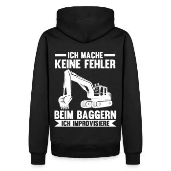 Baggerfahrer Maschinenführer Tiefbauer Bagger - Männer Premium Bio Hoodie - Schwarz - Hinten - Nico (187cm)