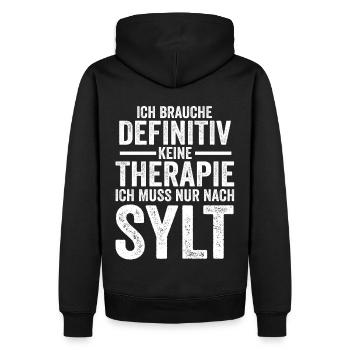 Nordsee Sylt - Männer Premium Bio Hoodie - Schwarz - Hinten - Nico (187cm)