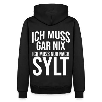 Nordsee Sylt - Männer Premium Bio Hoodie - Schwarz - Hinten - Nico (187cm)