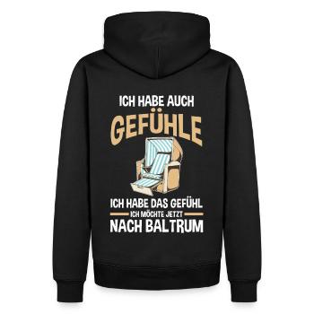 Nordsee Baltrum - Männer Premium Bio Hoodie - Schwarz - Hinten - Nico (187cm)