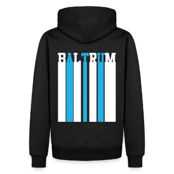 Nordsee Baltrum - Männer Premium Bio Hoodie - Schwarz - Hinten - Nico (187cm)