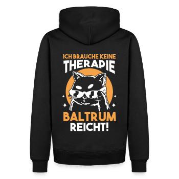 Nordsee Baltrum - Männer Premium Bio Hoodie - Schwarz - Hinten - Nico (187cm)