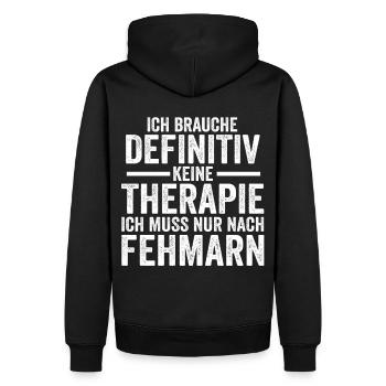 Ostsee Fehmarn - Männer Premium Bio Hoodie - Schwarz - Hinten - Nico (187cm)