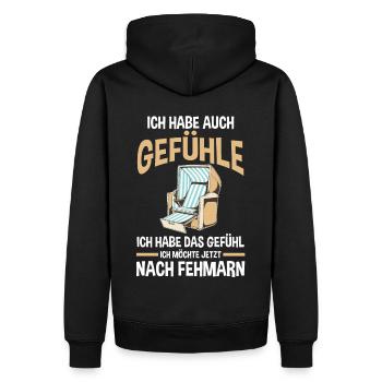 Ostsee Fehmarn - Männer Premium Bio Hoodie - Schwarz - Hinten - Nico (187cm)
