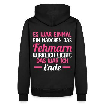 Ostsee Fehmarn - Männer Premium Bio Hoodie - Schwarz - Hinten - Nico (187cm)