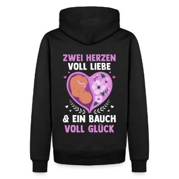 Mutter Schwangerschaft Schwanger Werdende Mama - Männer Premium Bio Hoodie - Schwarz - Hinten - Nico (187cm)