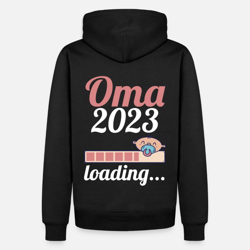 Großmutter 2023 Schwanger Werdende Oma - Männer Premium Bio Hoodie - Schwarz