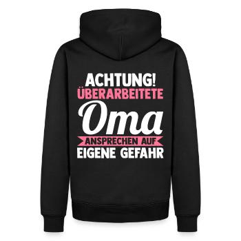 Großmutter Großmama Omi Oma - Männer Premium Bio Hoodie - Schwarz - Hinten - Nico (187cm)
